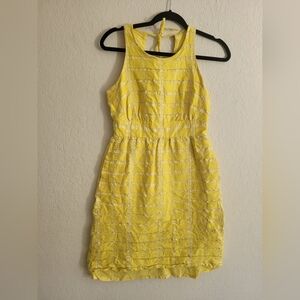 J.Crew buttercup floral yellow silk dress | size 0